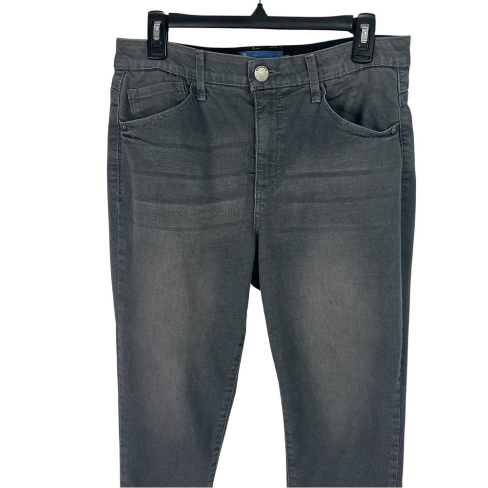 Democracy “Ab” Solution Women’s Gray Jeans Sz 10 Distressed Pockets Stretch - Picture 2 of 13